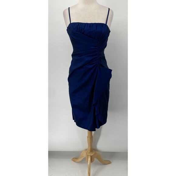 Adrianna Papell Cocktail Dress & Jacket Set Iridescent Cobalt Blue Womens Medium - Picture 3 of 14